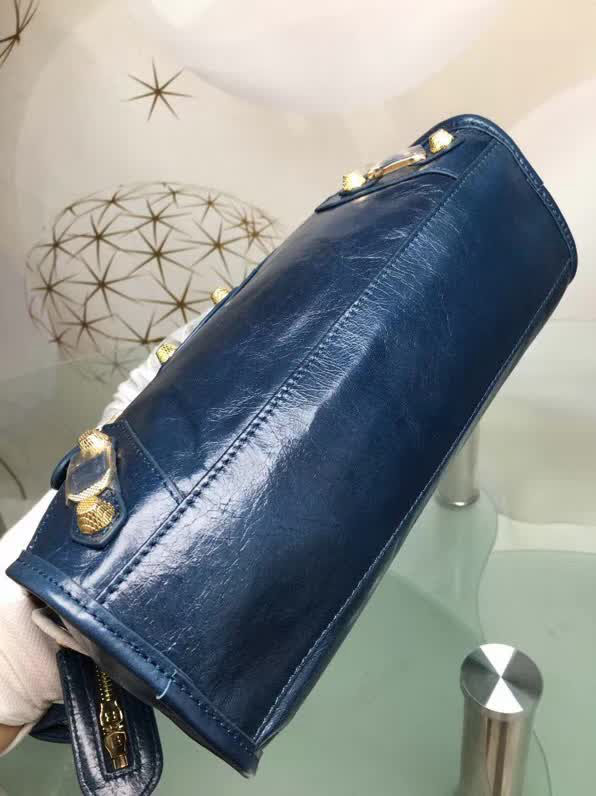 BALENCIAG巴黎世家 義大利進口原版油蠟頭層牛皮 香皮小銀釘 手提肩背斜挎包  BL1273